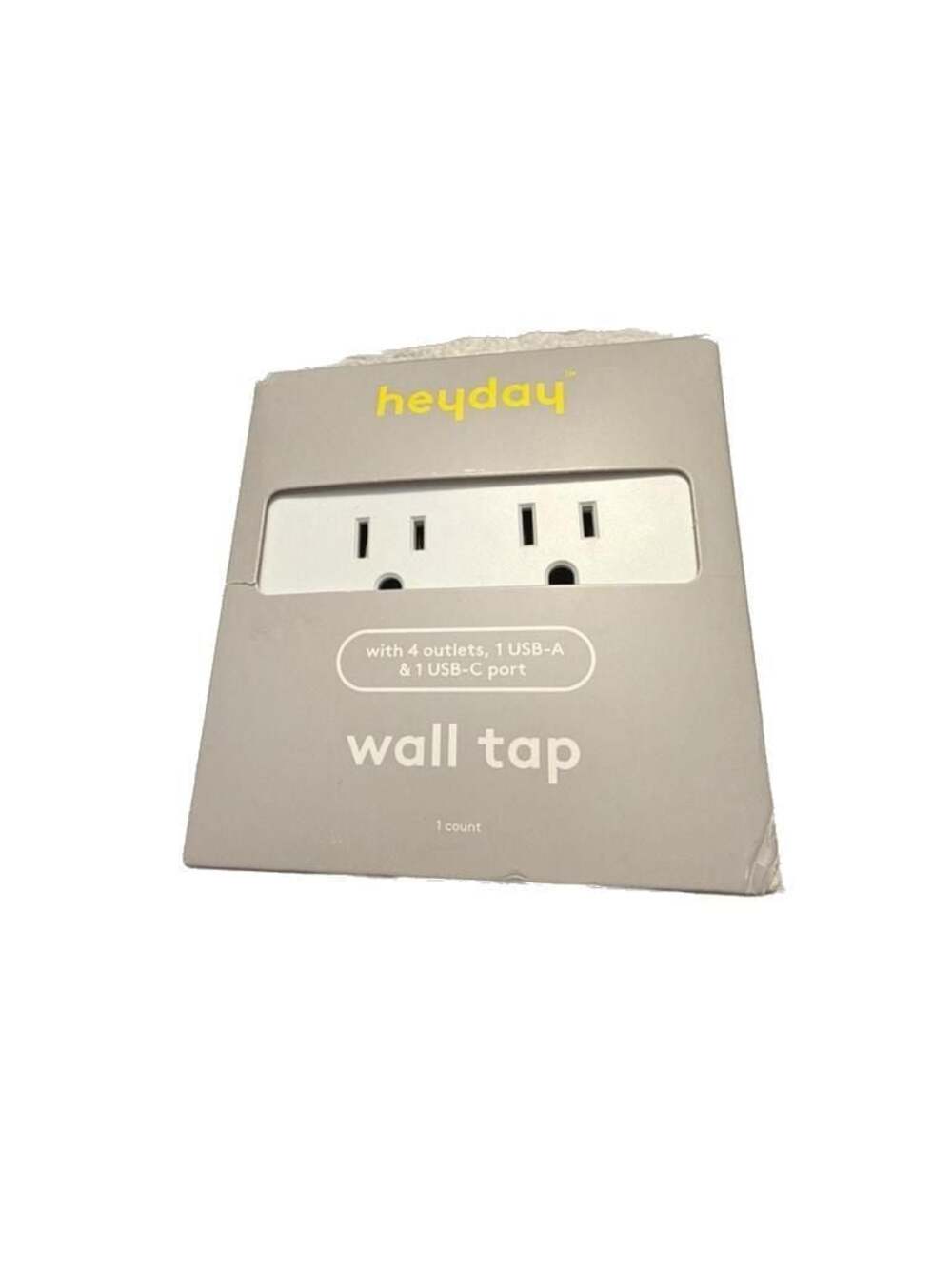 NEW Heyday 4-Outlet Wall Tap with 1 USB-A and 1 USB-C Port